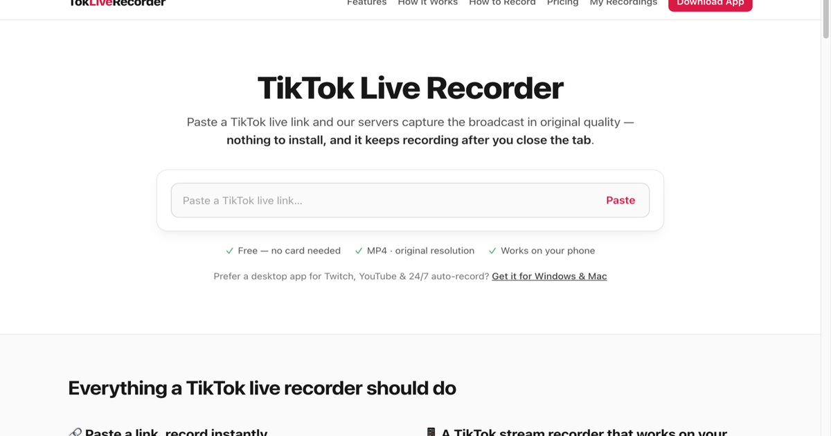 Tok Live Recorder