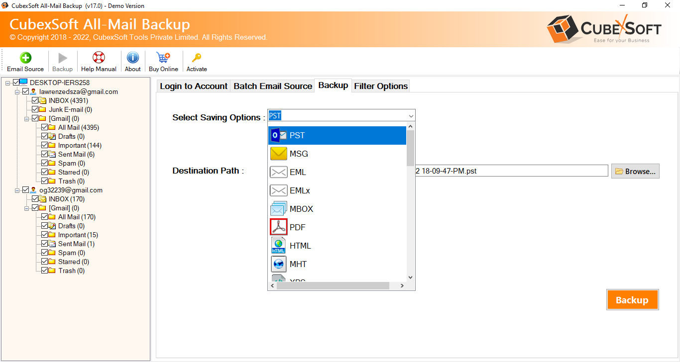 CubexSoft Email Backup Tool for Mac and Windows