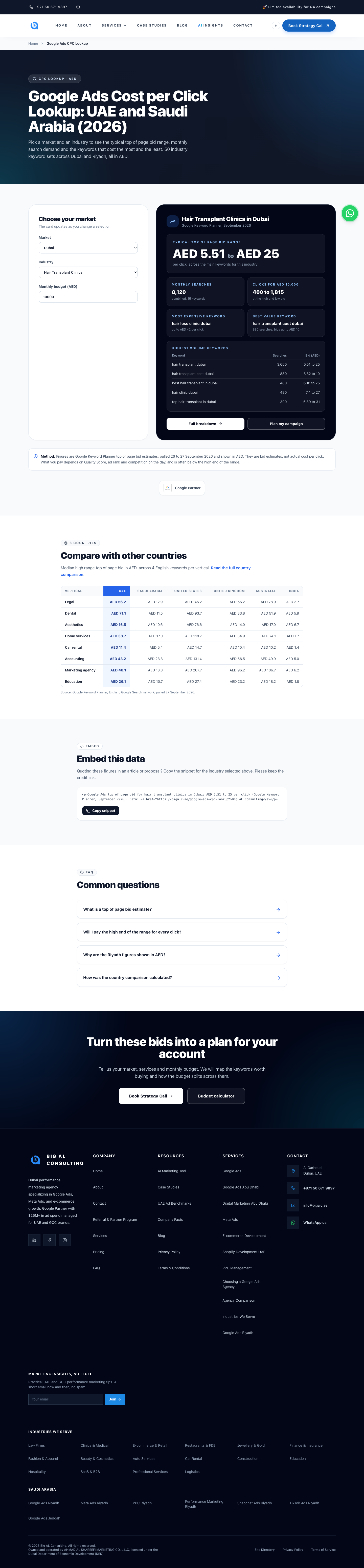 Google Ads CPC Lookup (UAE and Saudi Arabia)