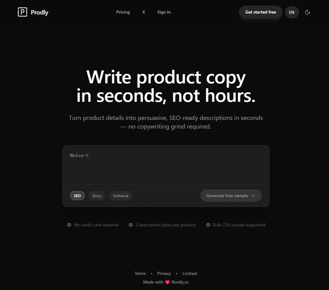 Prodly - AI Product Description