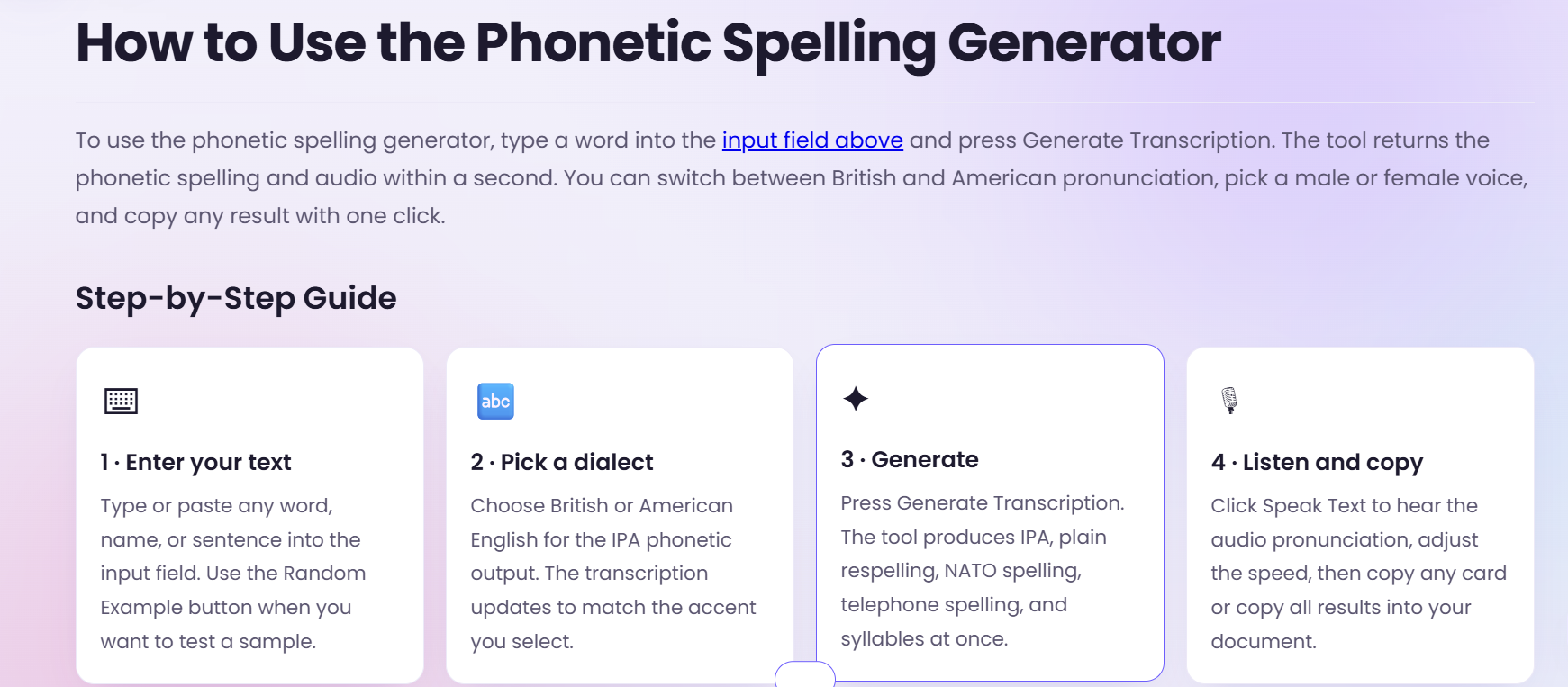 Phonetic Spelling Generator