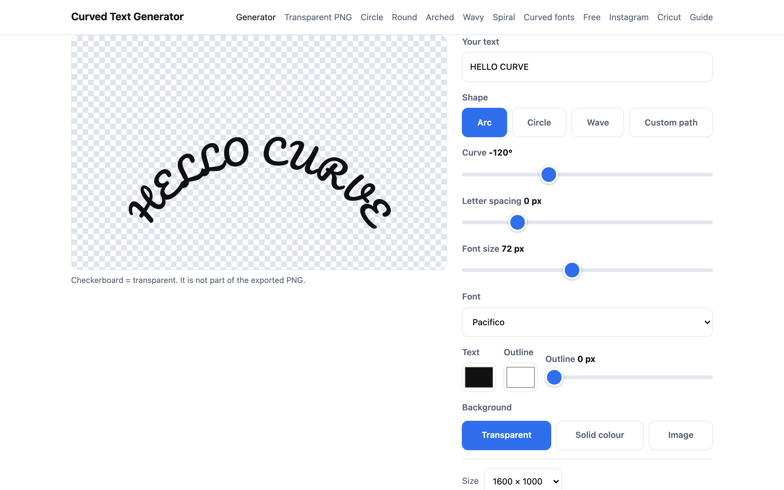 Curved Text Generator
