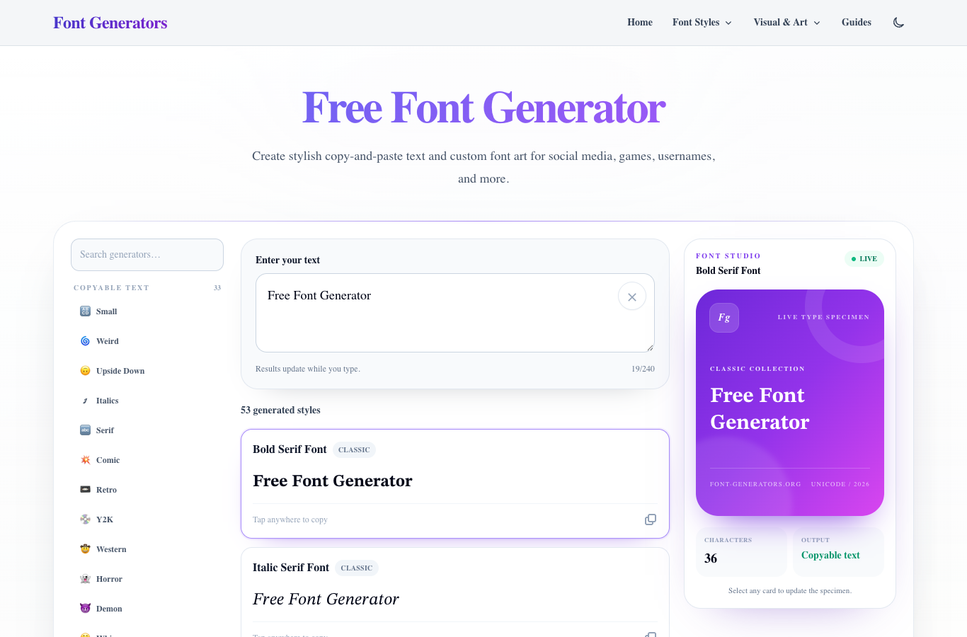 Font Generators