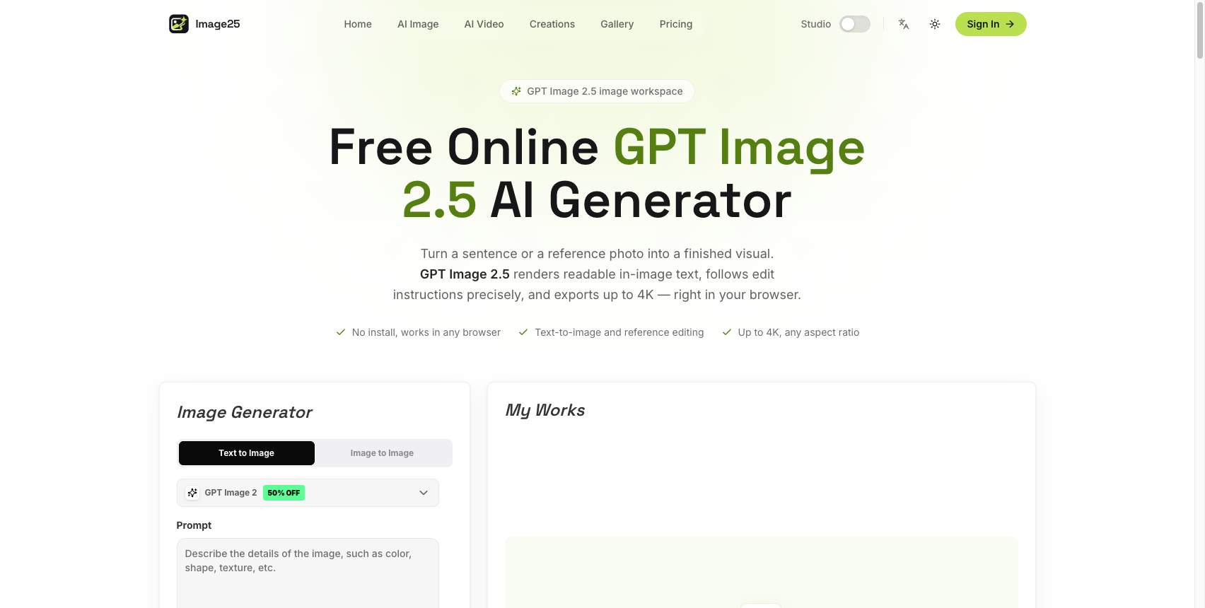 GPT Image 2.5 AI Generator