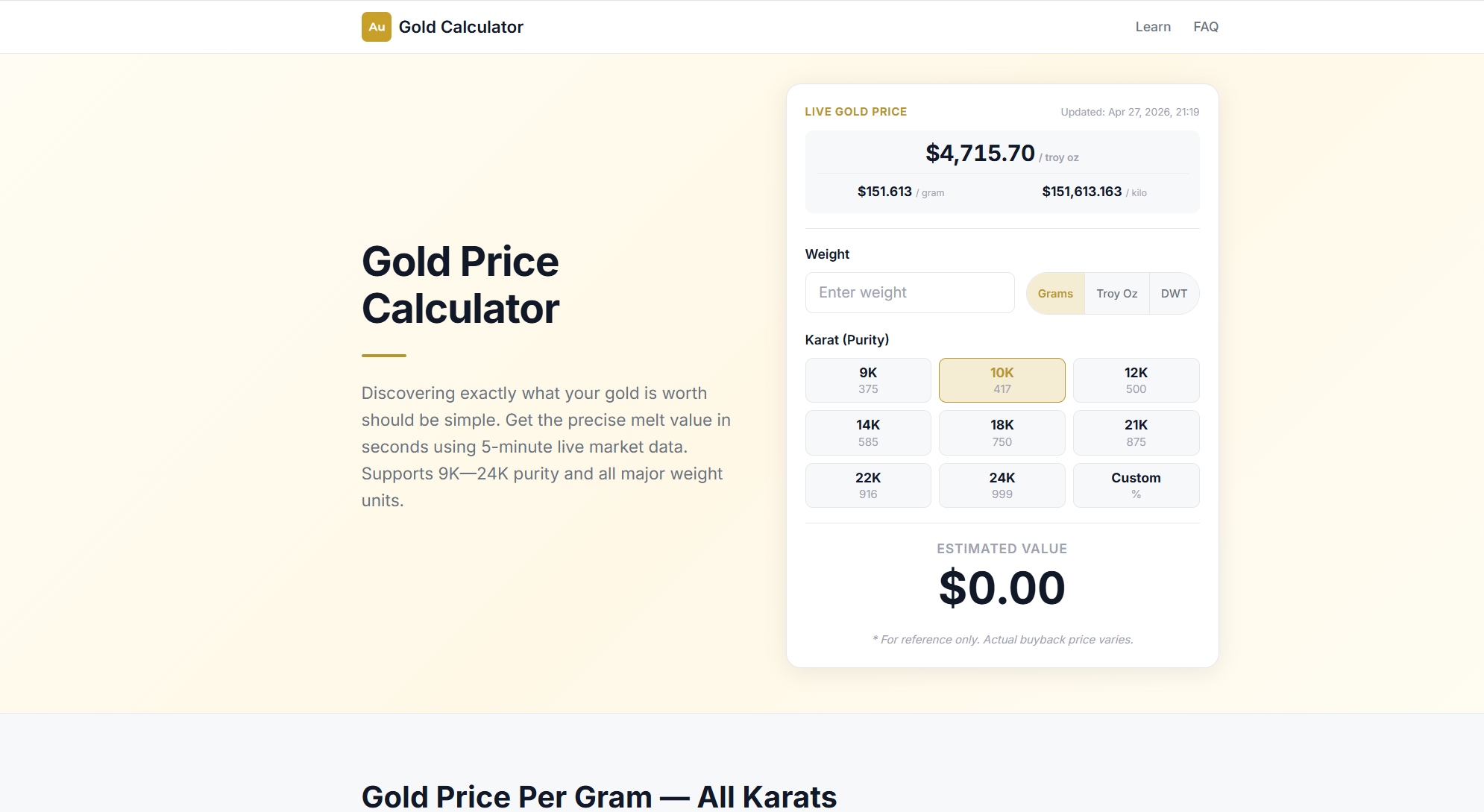 Gold Calculator Pro