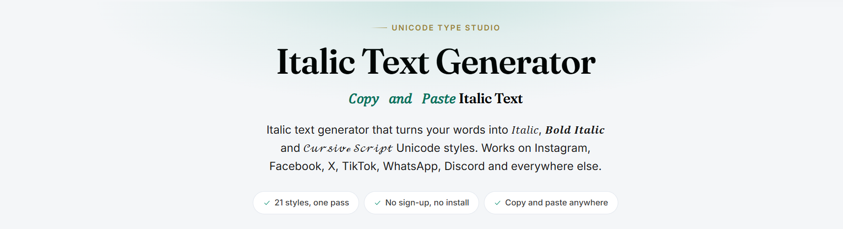 Italic Text Generator