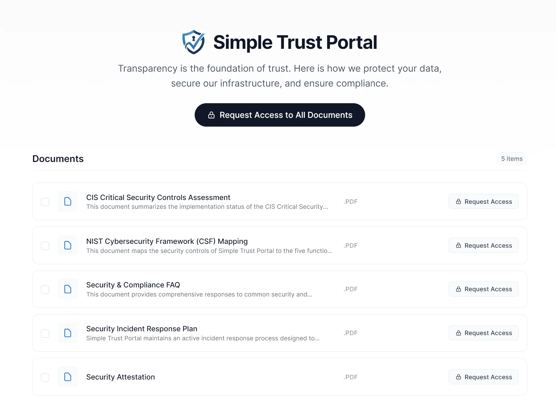Simple Trust Portal