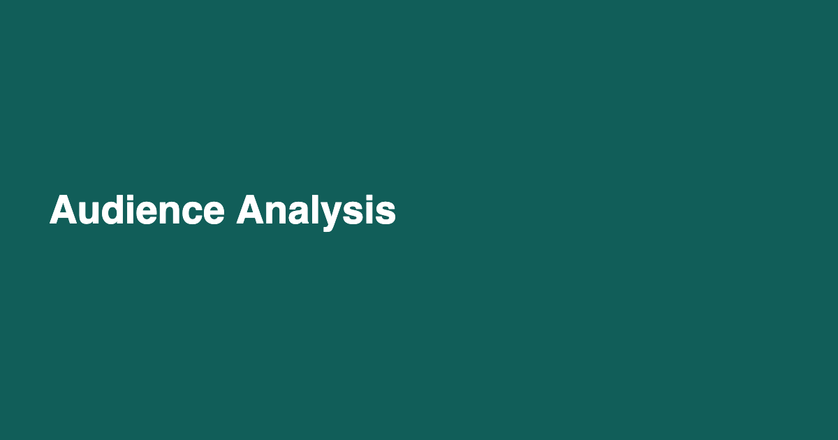 Audience Analysis
