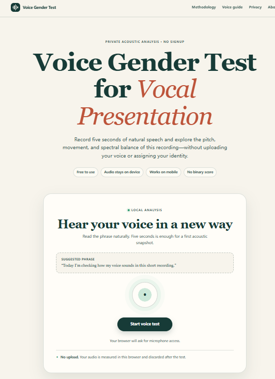 Voice Gender Test - AI Vocal Analysis
