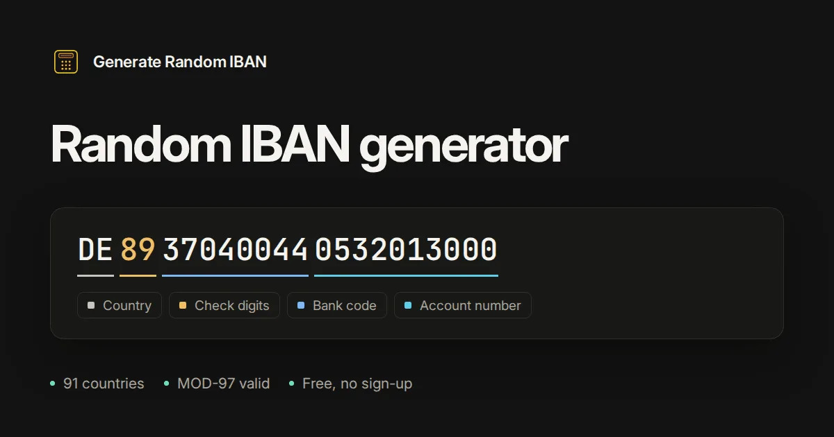 GenerateRandomIBAN.com