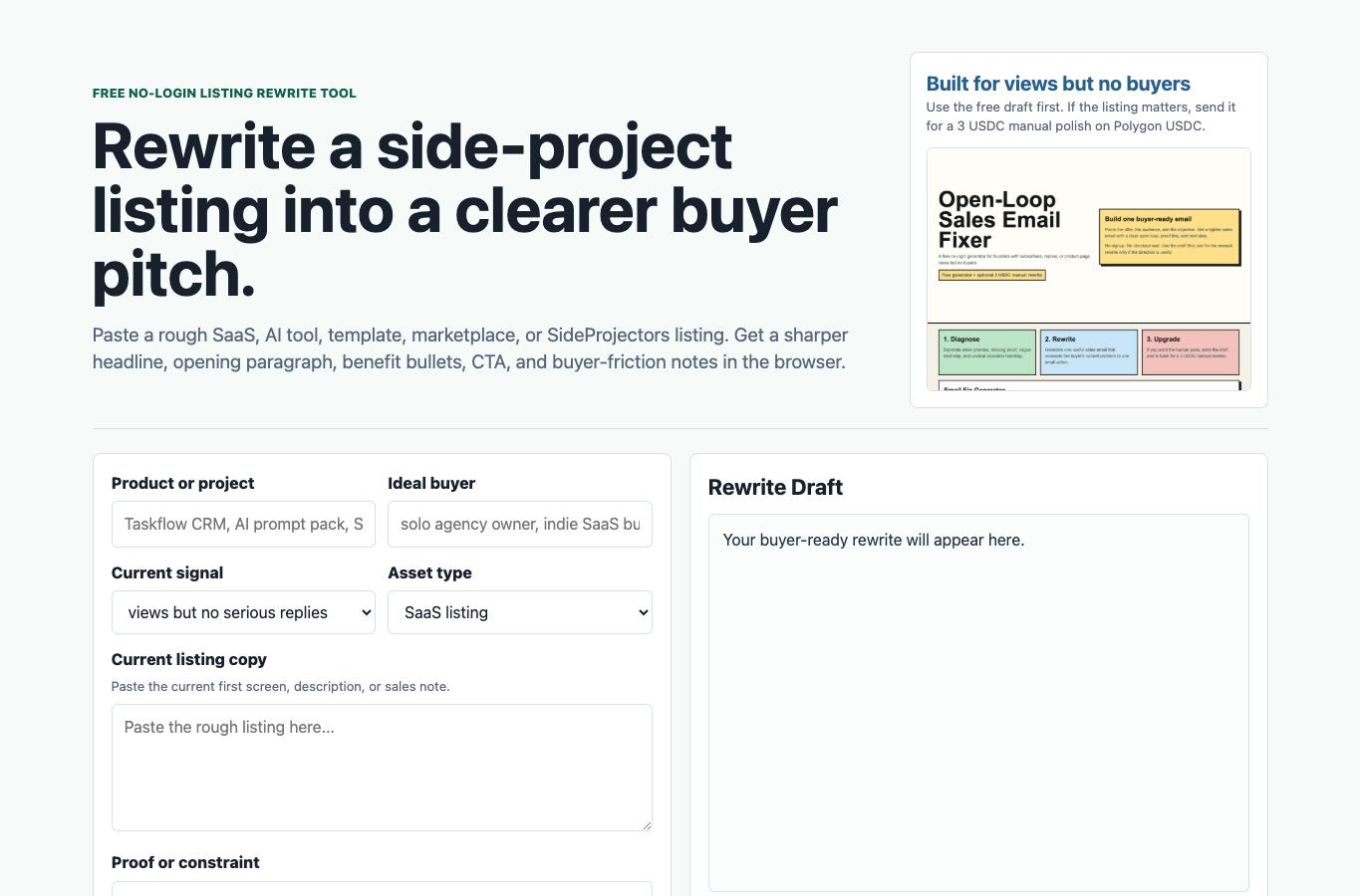 Listing Rewrite Generator