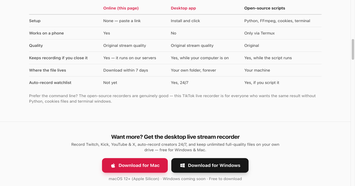Tok Live Recorder