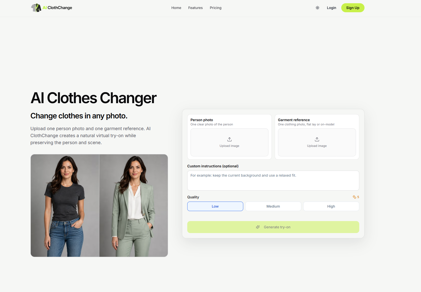 AI Cloth Change