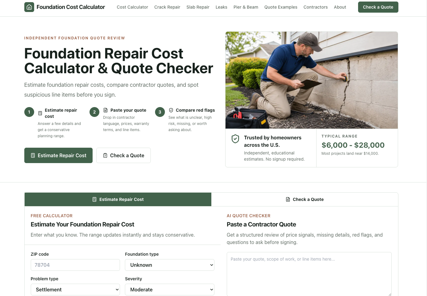 Foundation Cost Calculator