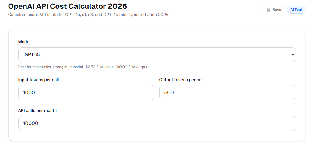 OpenAI Cost Calculator