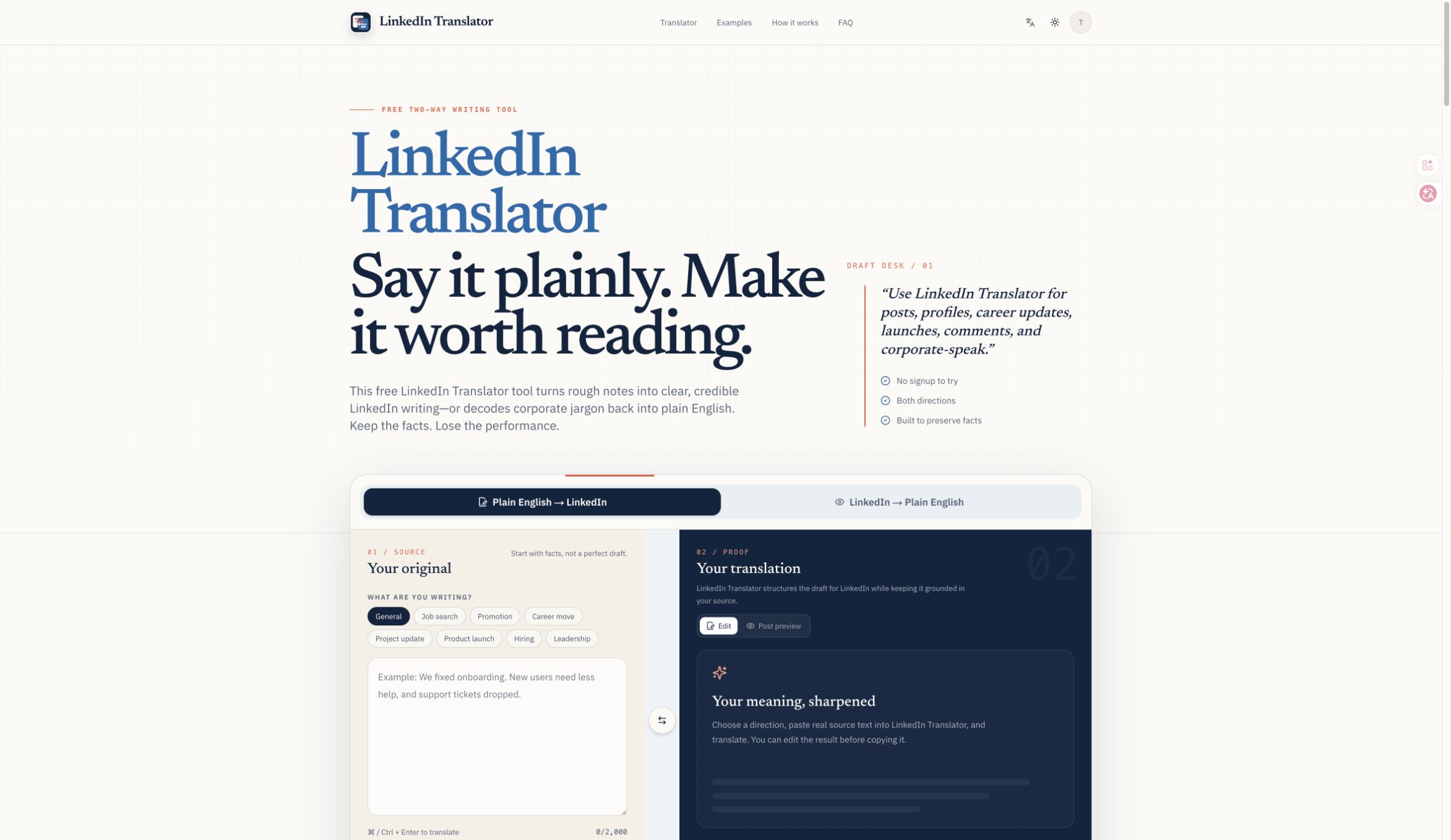 LinkedIn Translator