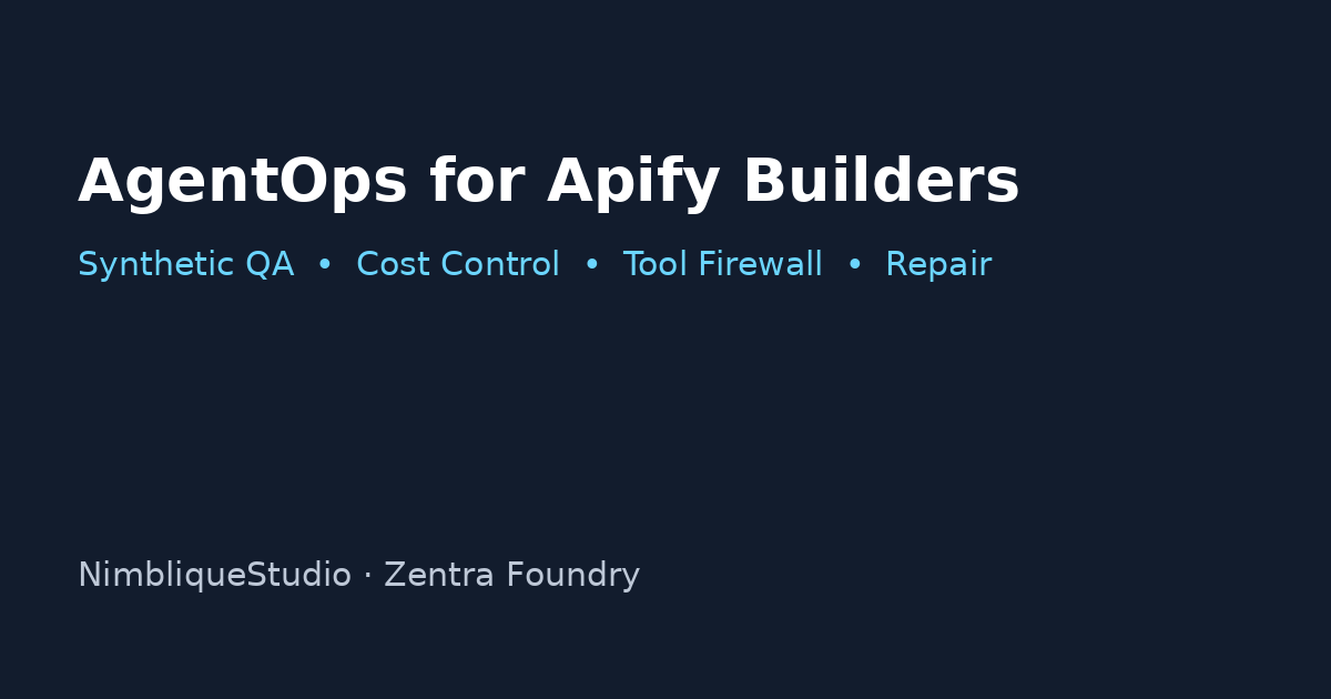 AgentOps for Apify Builders Bundle