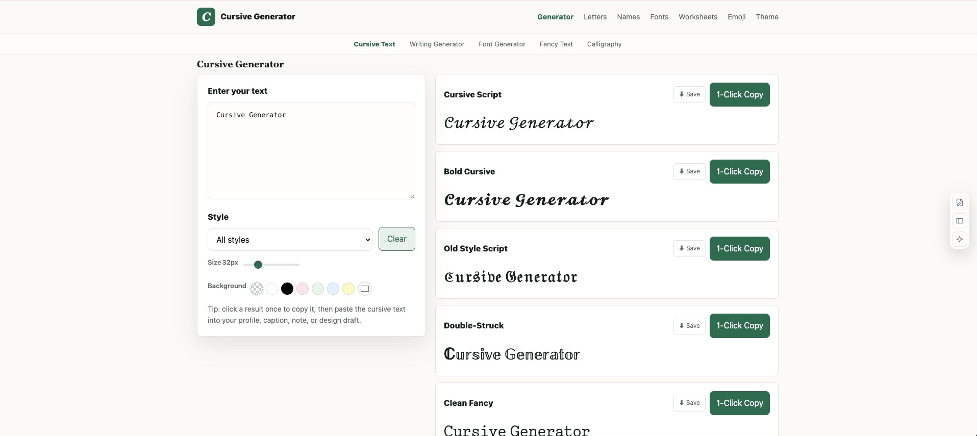 cursive generator