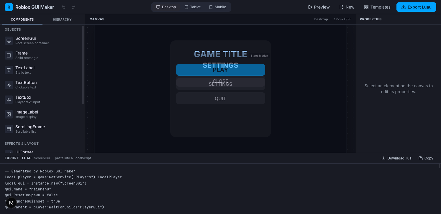 Roblox Gui Maker