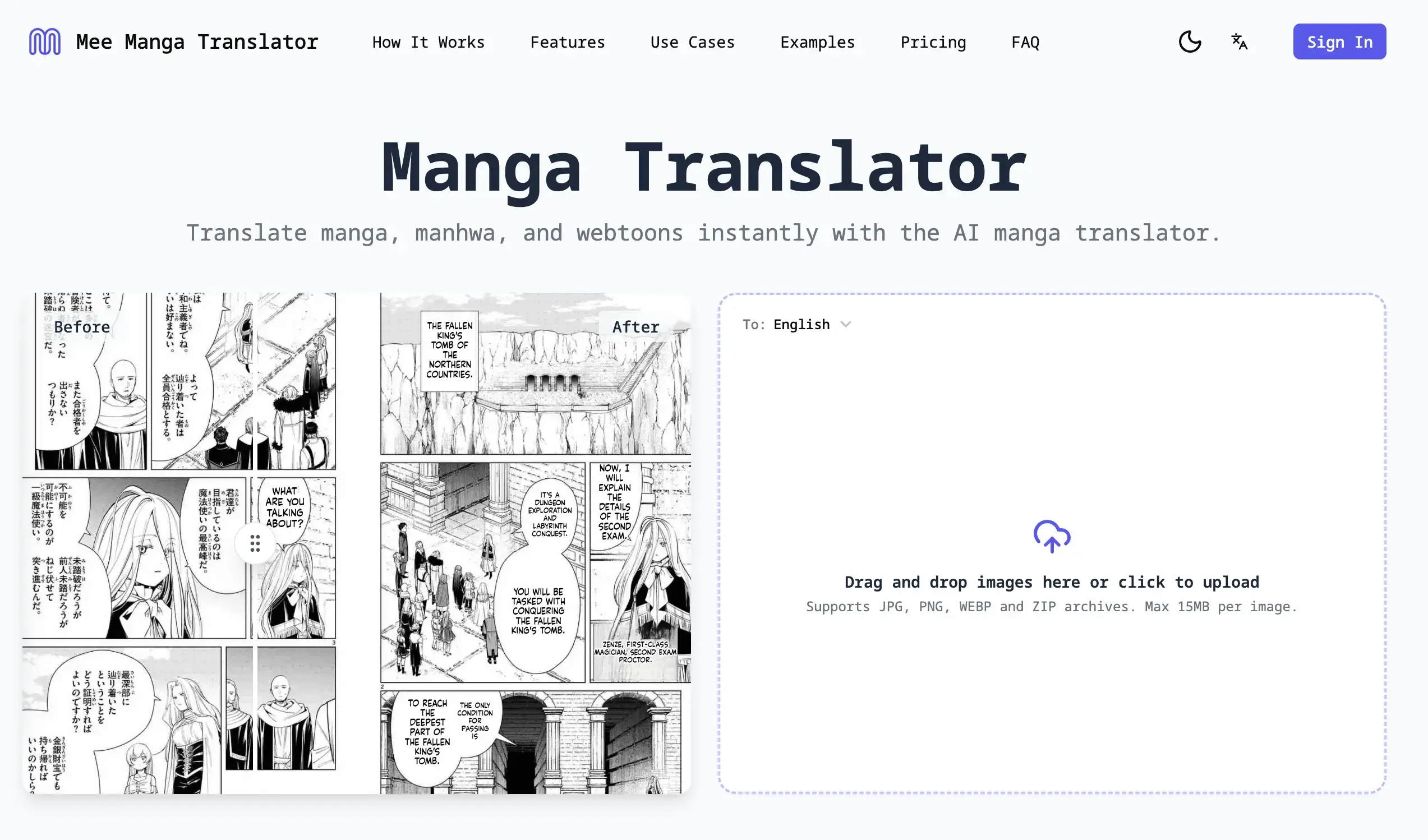 Mee Manga Translator