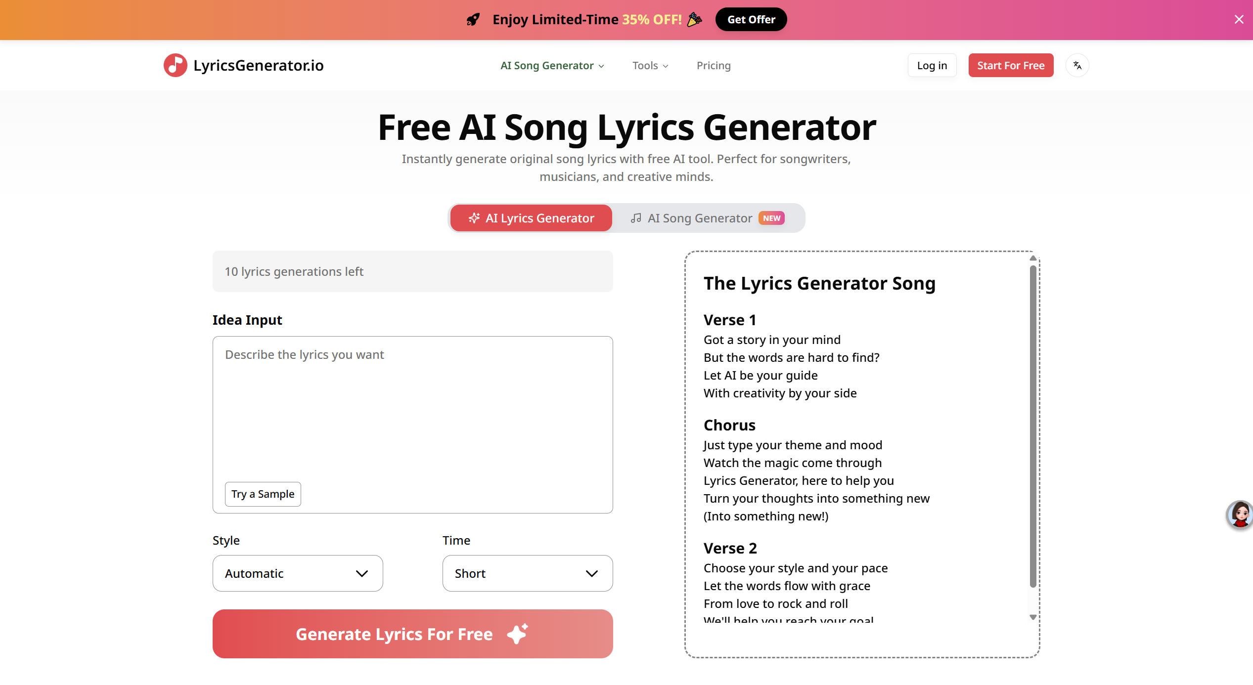 LyricsGenerator.io