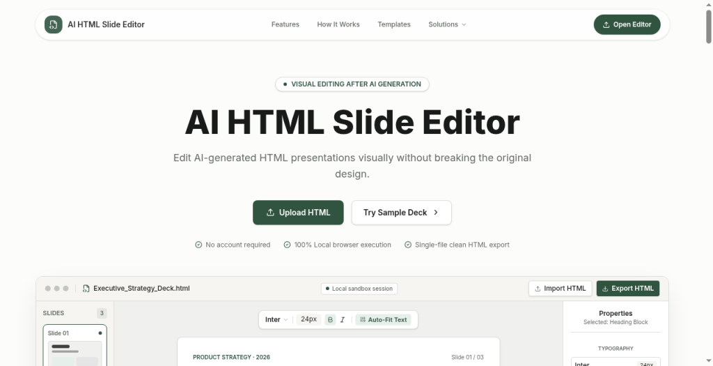 AI HTML Slide Editor