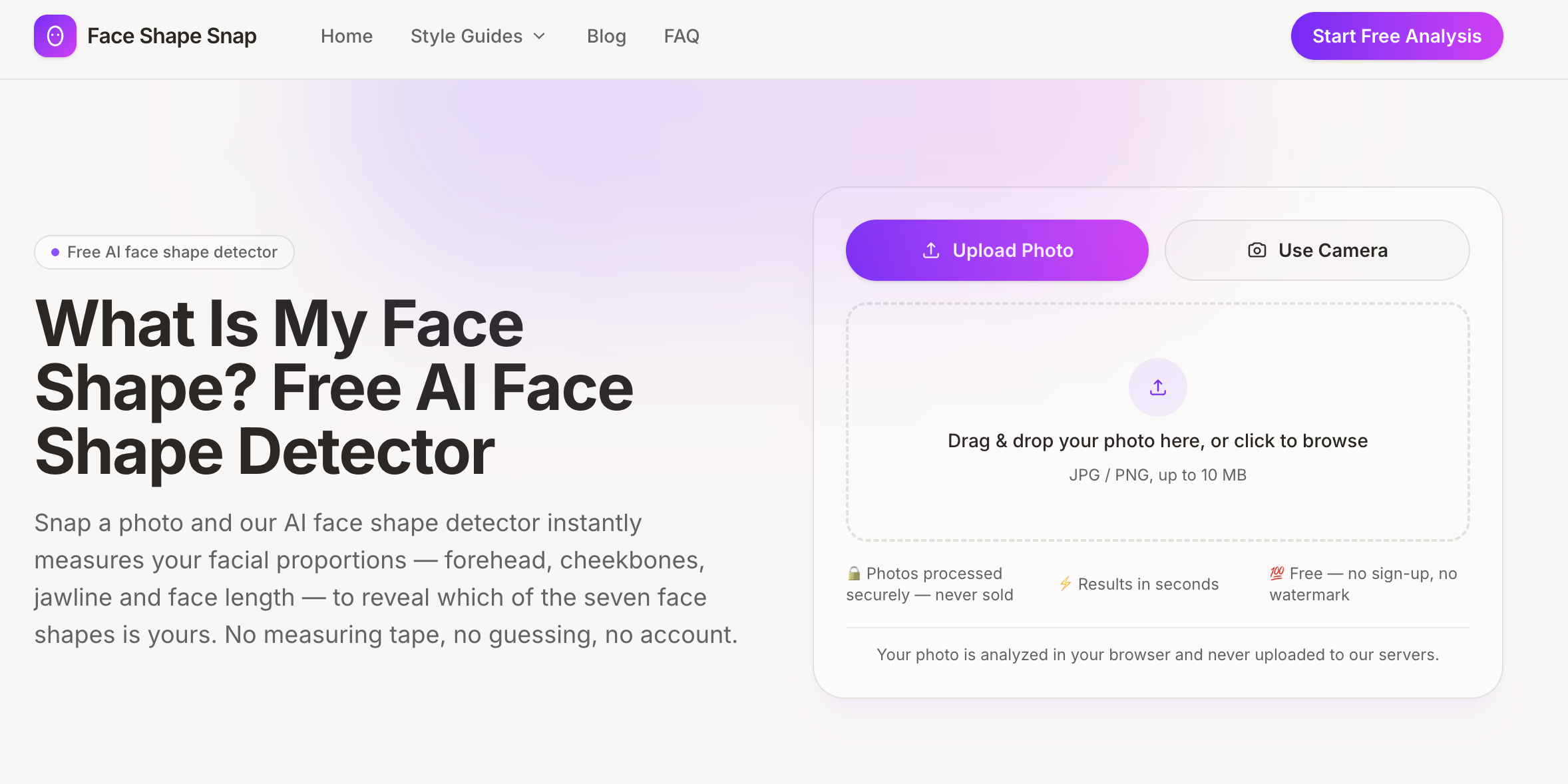 AI Face Shape Detector