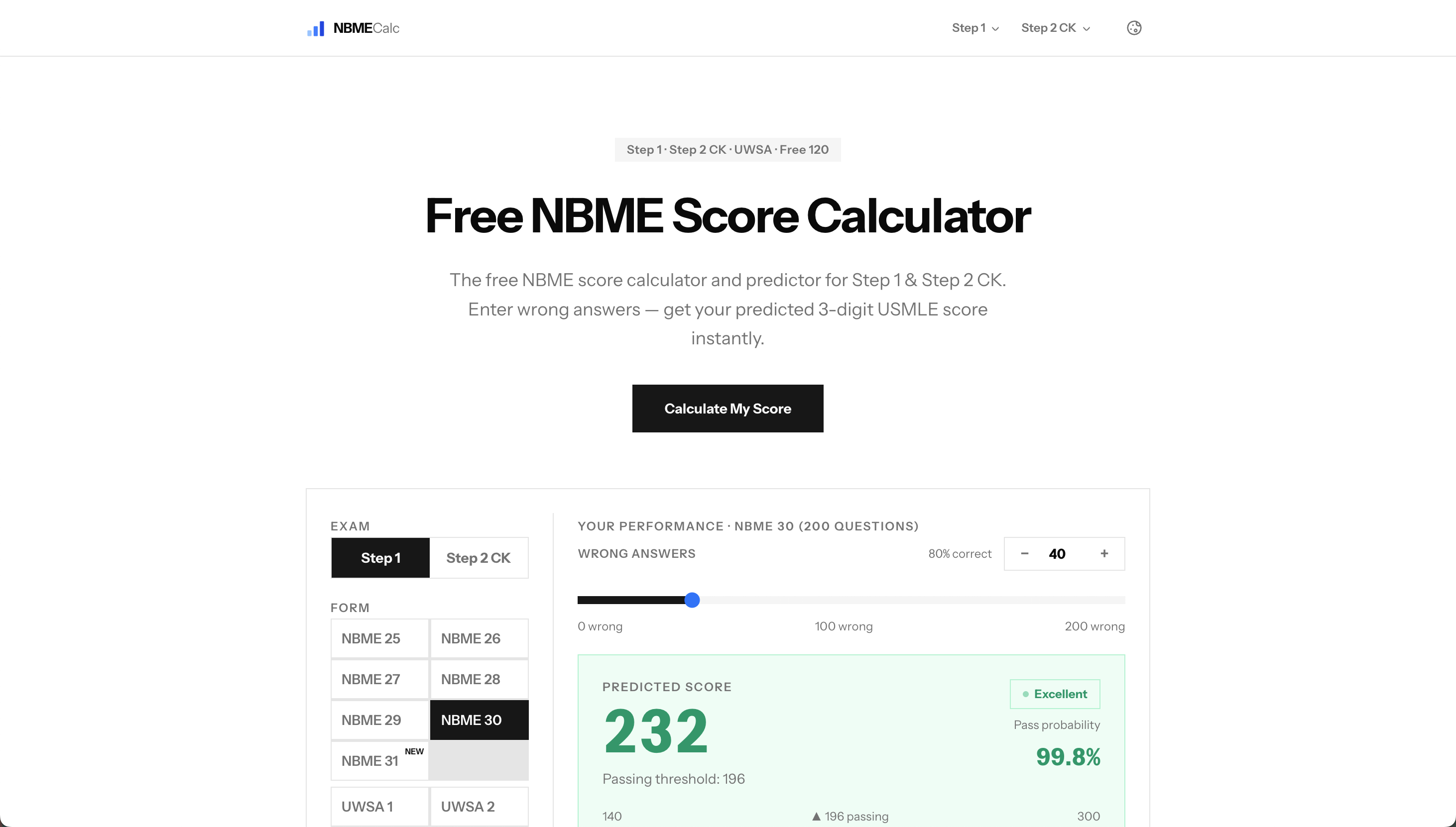 NBMEcalculator