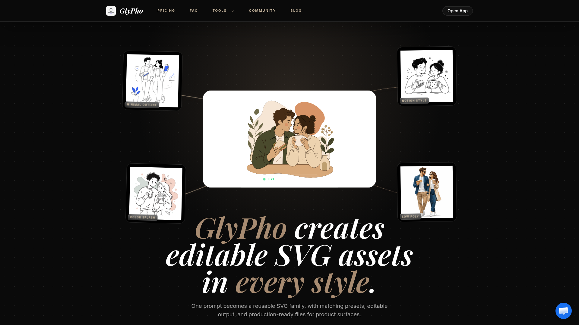 AI SVG Generator for Editable, Consistent SVG Sets | GlyPho
