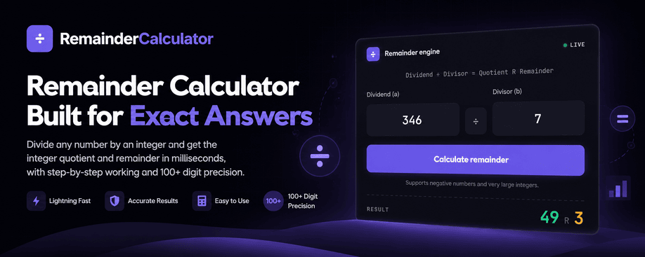 REMAINDER CALCULATOR