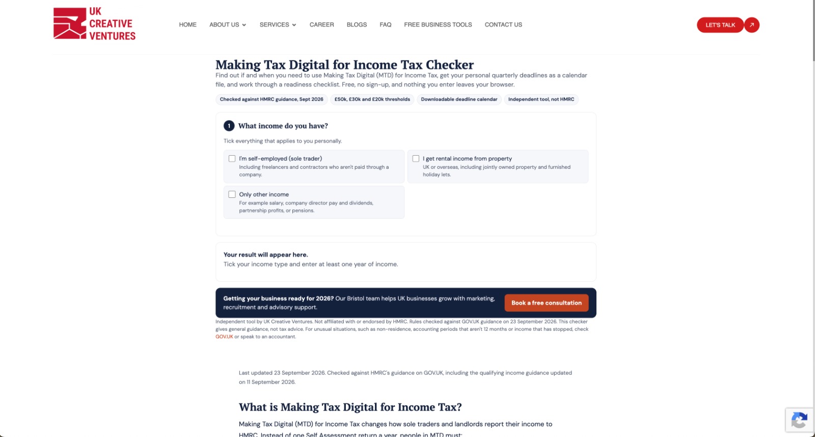 Making Tax Digital Checker