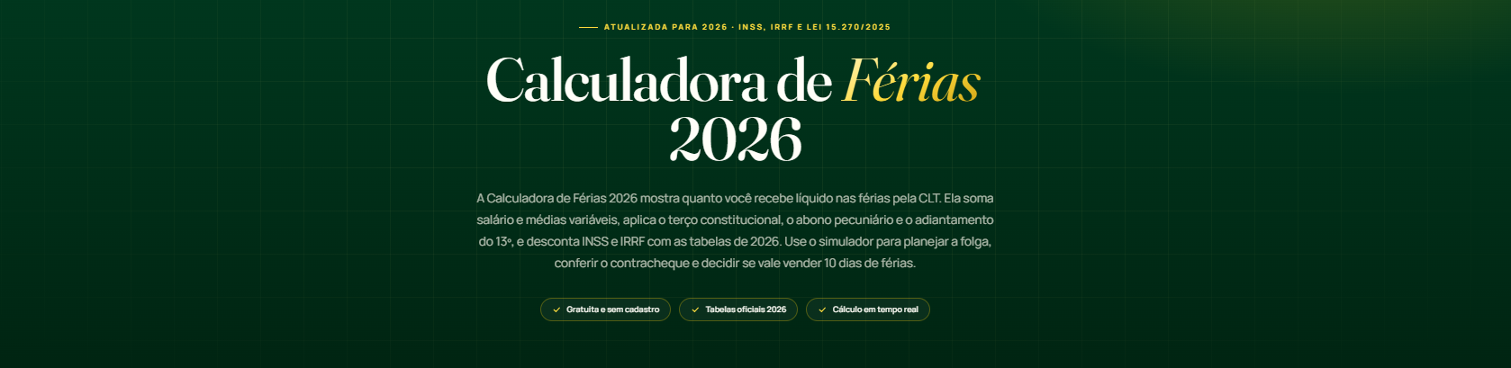 Calculadora de Férias