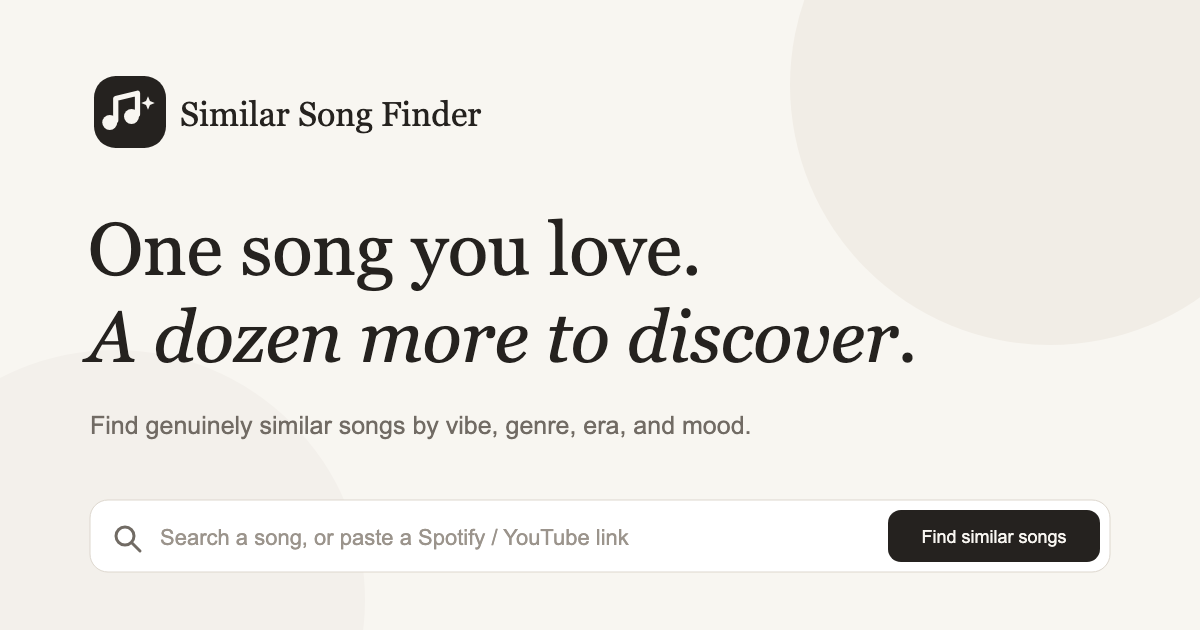 Similar Song Finder